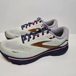 Brooks Ghost 15 Womens 9 (D) White Navy Running Sneakers Pre-owned Great